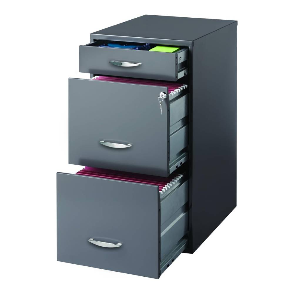 Archivero Organizador Metálico Hirsh 20205 3 Cajones Gris.