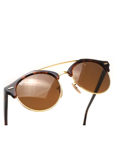 Lentes de sol Ray Ban Rb4346 990/33 Club Round Double Bridge Carey B-15 Dorado