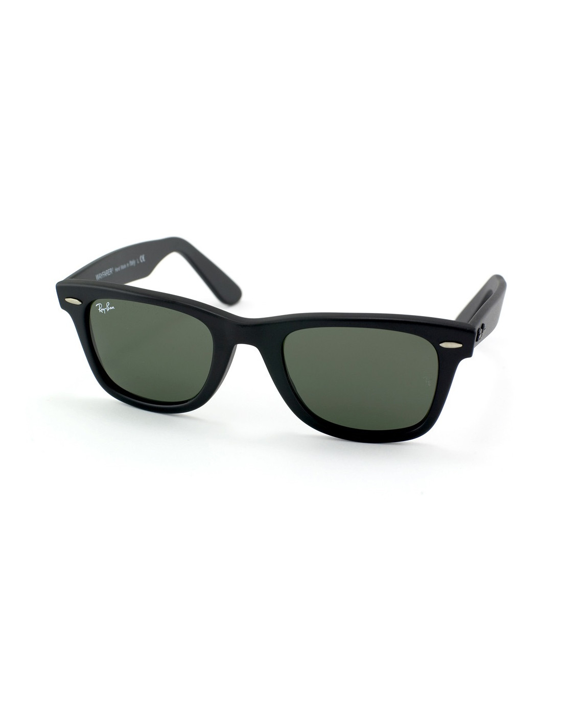 Lentes de sol Ray Ban Rb2140 901s Wayfarer Negro 50mm Matte Black Green G-15 Lenses