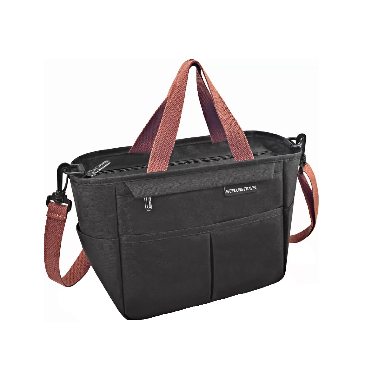 Lonchera Bolsa Térmica Aislamiento Frio Calor Café Con Negro