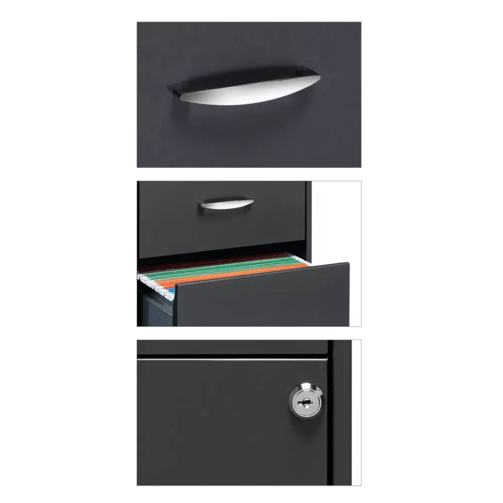 Archivero Organizador Metálico Hirsh 20205 3 Cajones Gris.