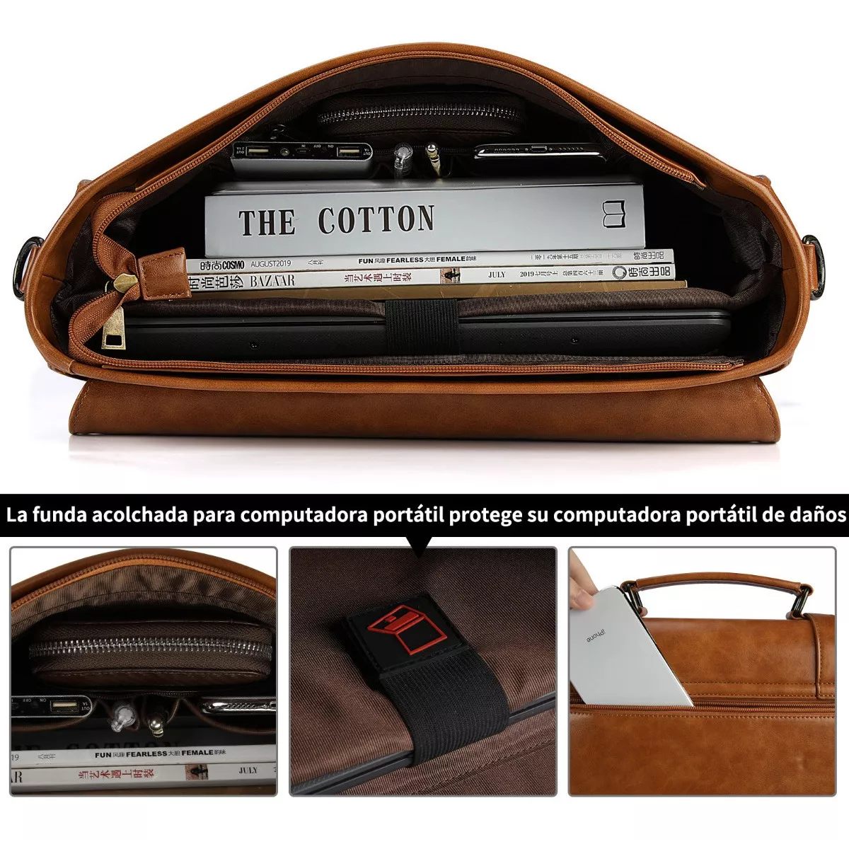 Maletín Para Laptop De Cuero De 15.6 In Para Hombre