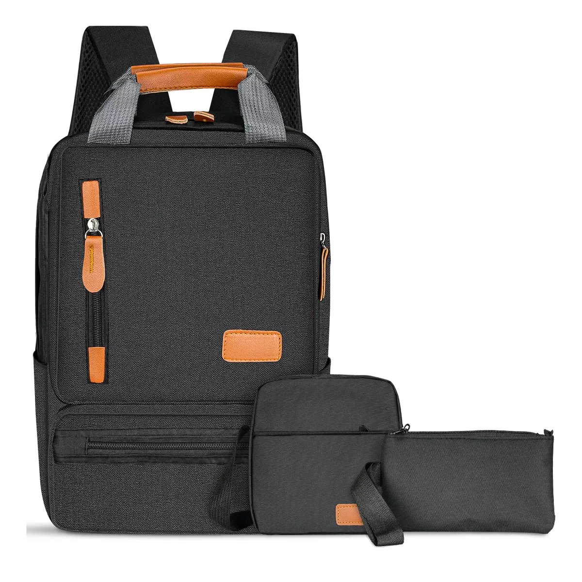 Mochila Maleta Portafolio Maletin Bolso Viaje Hombre Set 3pzs