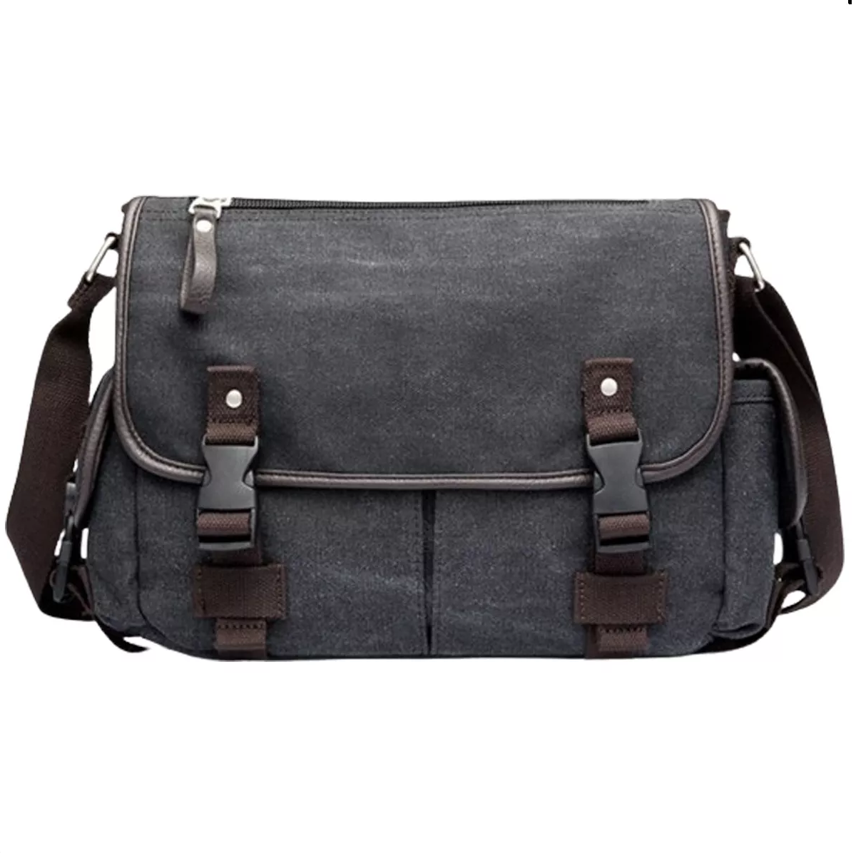 Bolso Hombre Lona Vintage Hombro Bandolera Viaje Casual.