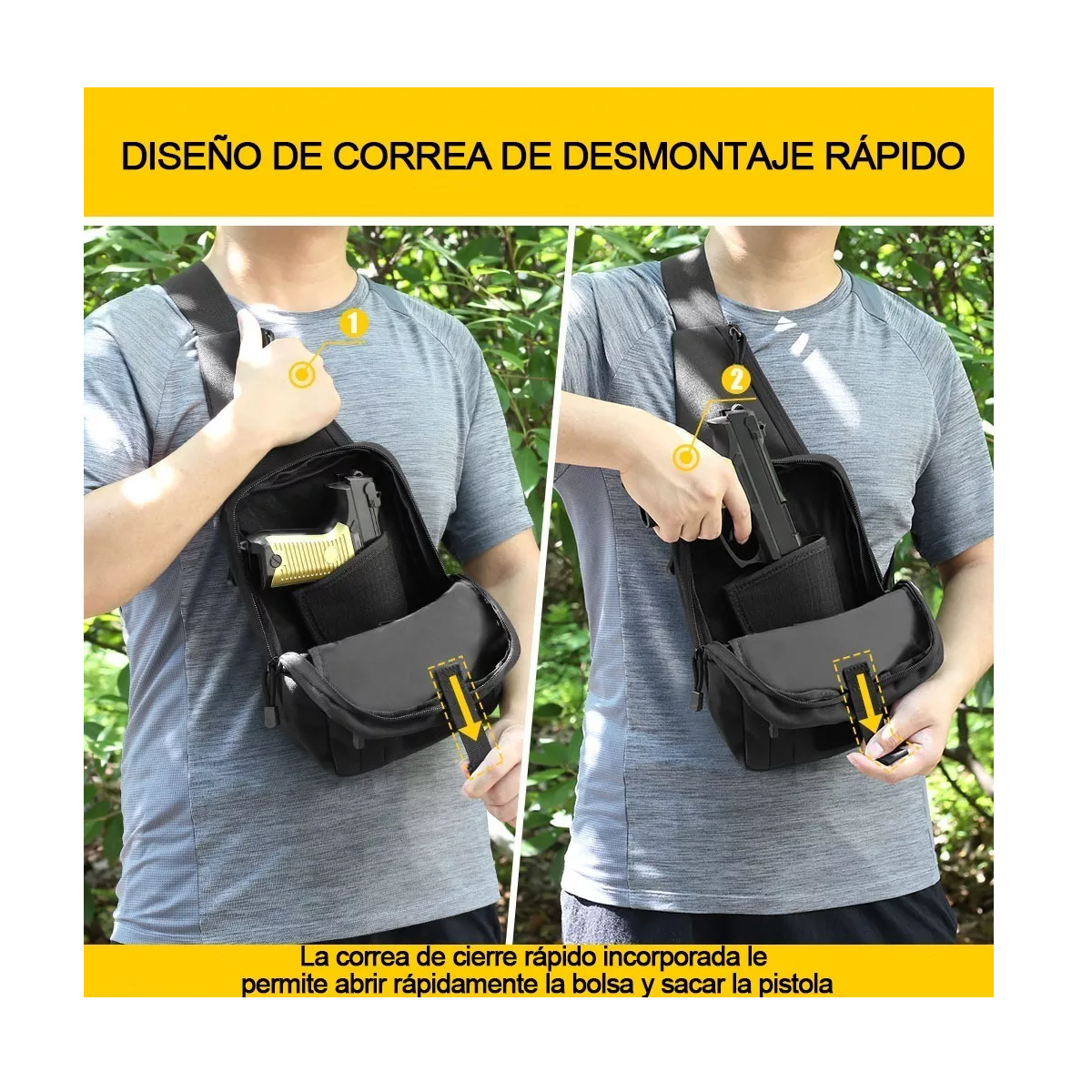 Bolso Bandolera Táctico Para Pistola De Nailon 