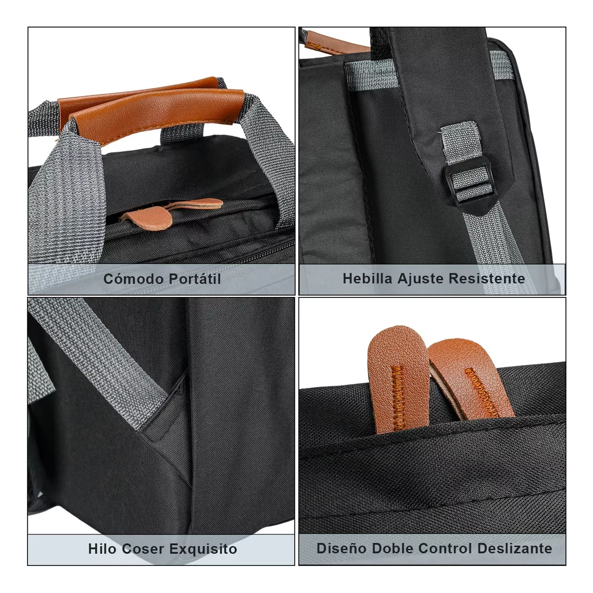 Mochila Maleta Portafolio Maletin Bolso Viaje Hombre Set 3pzs