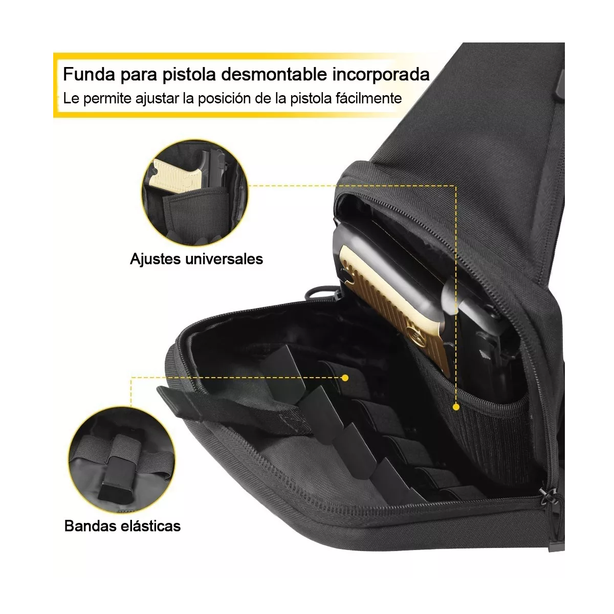 Bolso Bandolera Táctico Para Pistola De Nailon 