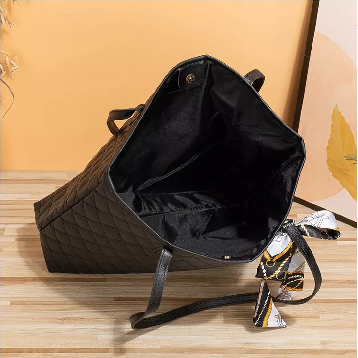 Bolso De Mano Tote Gran Capacidad Negra 