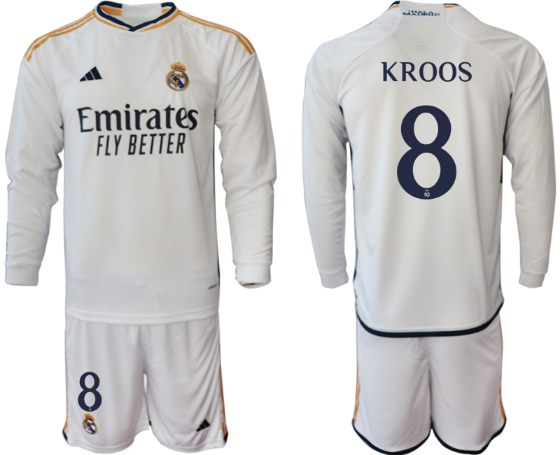Nuevo! Jersey Real Madrid 2023/2024 Blanco Manga Larga Toni Kroos 8 Talla M.