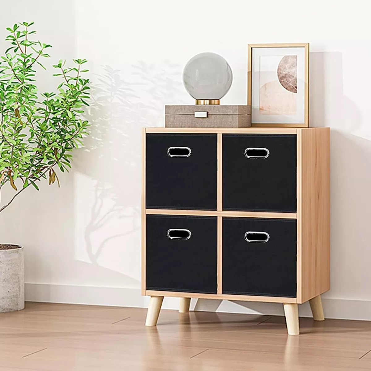 Set 4 Cajas Organizadoras De Tela Plegables Hogar Almacenamiento