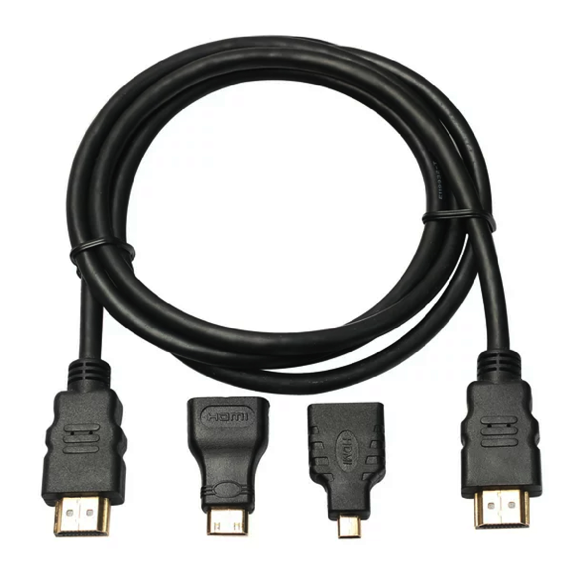 Cable 3 en 1 HDMI 1.5 m y Adaptadores Mini Micro HDMI.