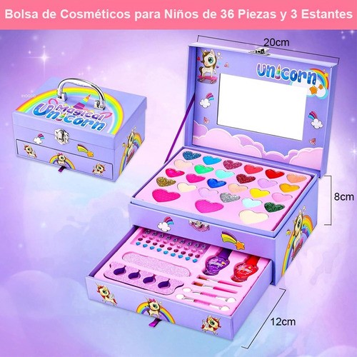 "Maquillaje De Juguete Para Niñas Lavable Real De Belleza Lila ".