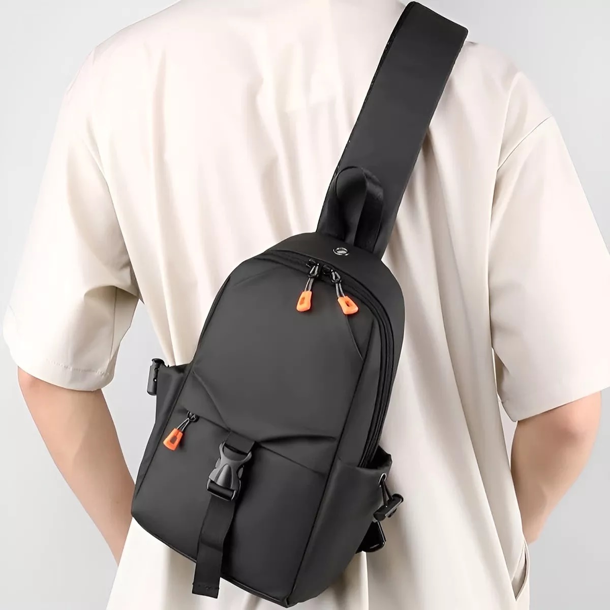 Pechera Mochila Bandolera De Viaje Negro