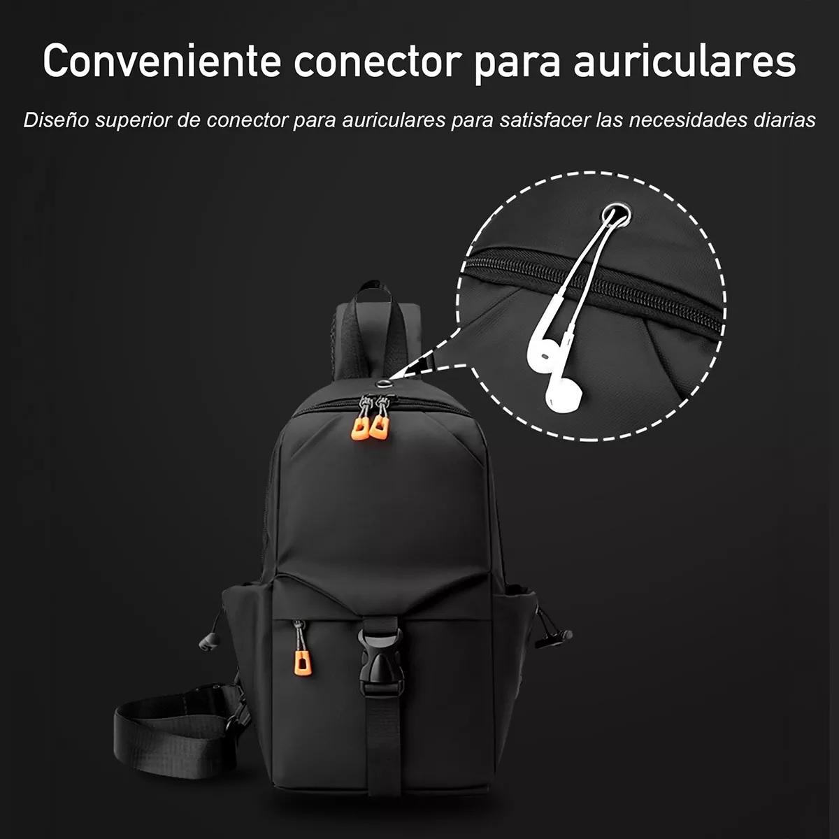 Pechera Mochila Bandolera De Viaje Negro