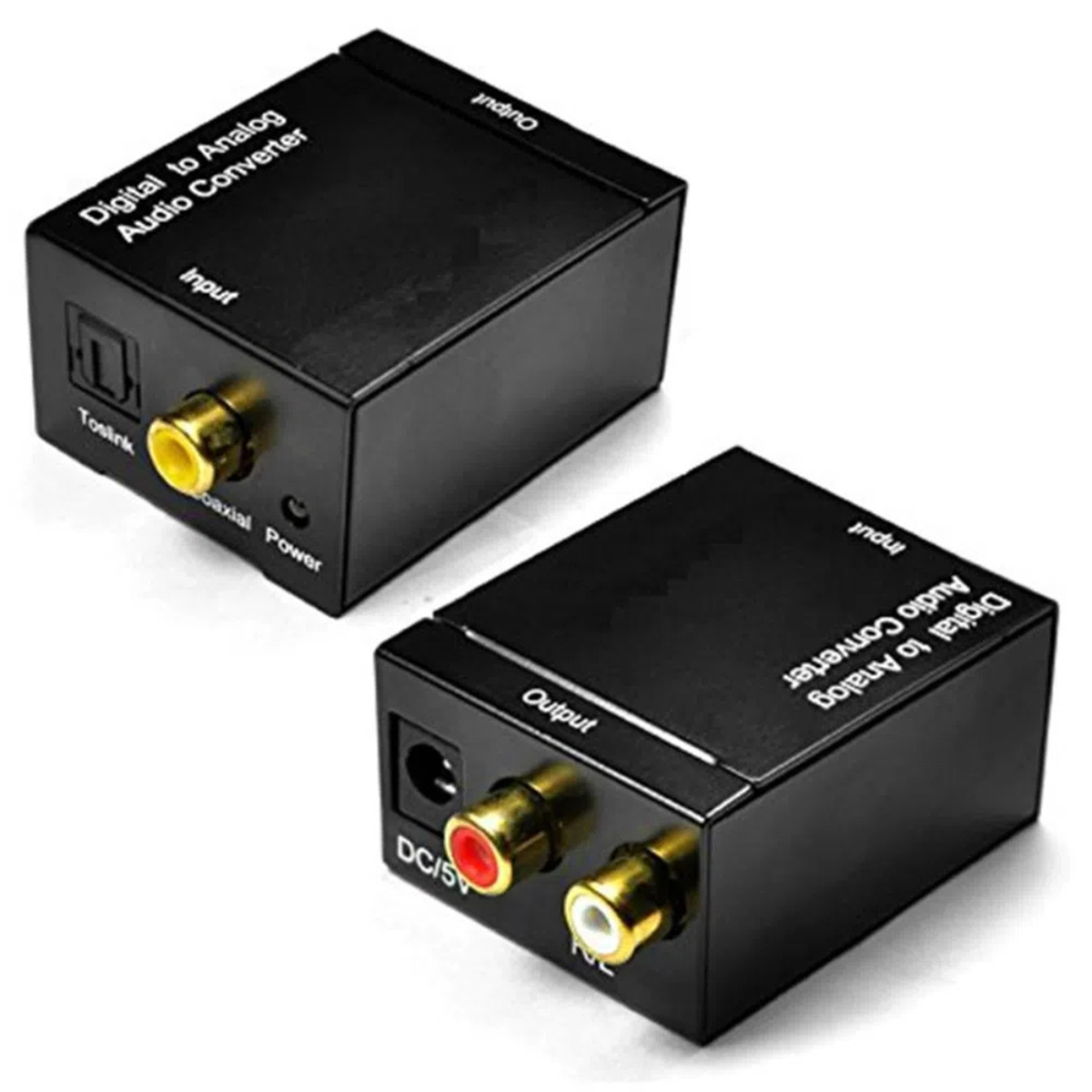 Convertidor Audio Digital Coaxial u Óptico a Analógico RCA.