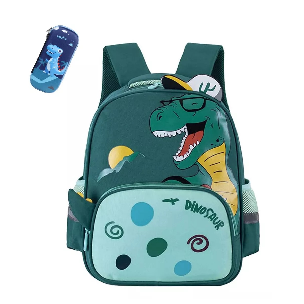 Mochilas Escolar Primaria Bolsa Dinosaurio Verde