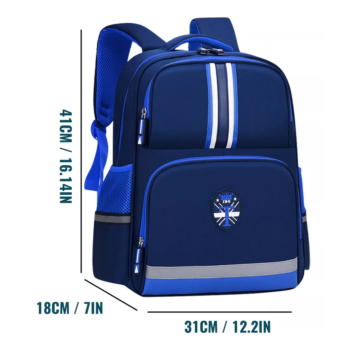 Mochila De Escolar Primaria Impermeable Azul