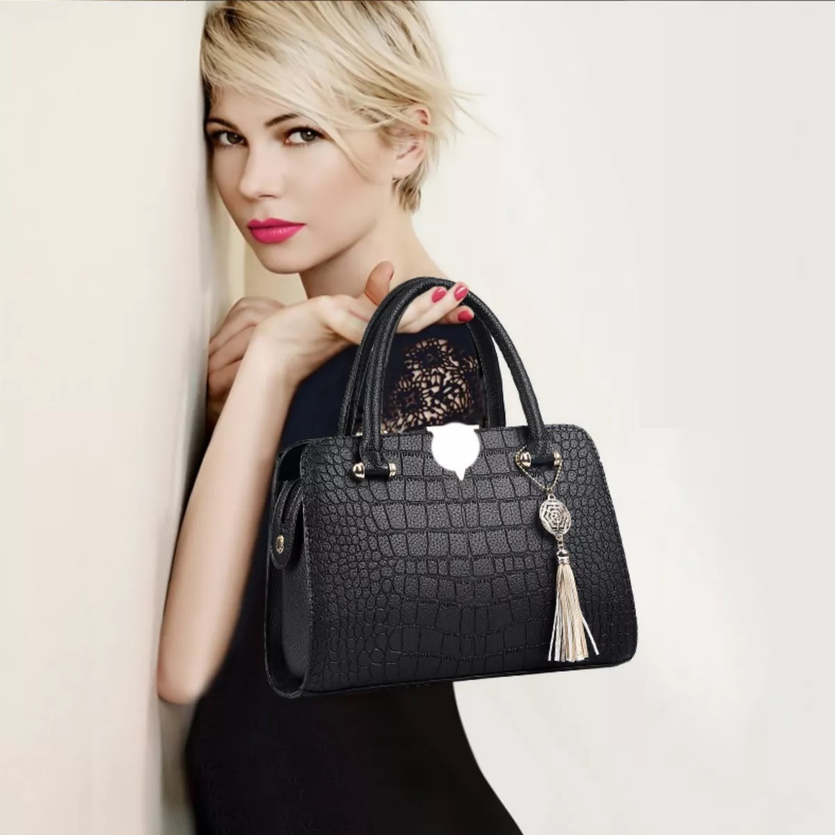 Bolso Bandolera Negra Elegante Impermeable