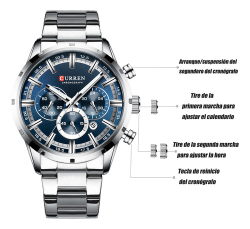 Reloj De Cuarzo Curren 8355 Clásico De Lujo Para Hombre