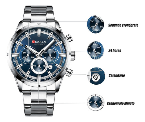 Reloj De Cuarzo Curren 8355 Clásico De Lujo Para Hombre