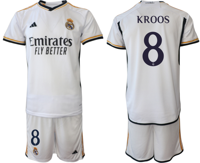 Nuevo! Jersey Real Madrid 2023/2024 Local Blanca Niño Youth Toni Kroos 8   Talla 4-5 años .