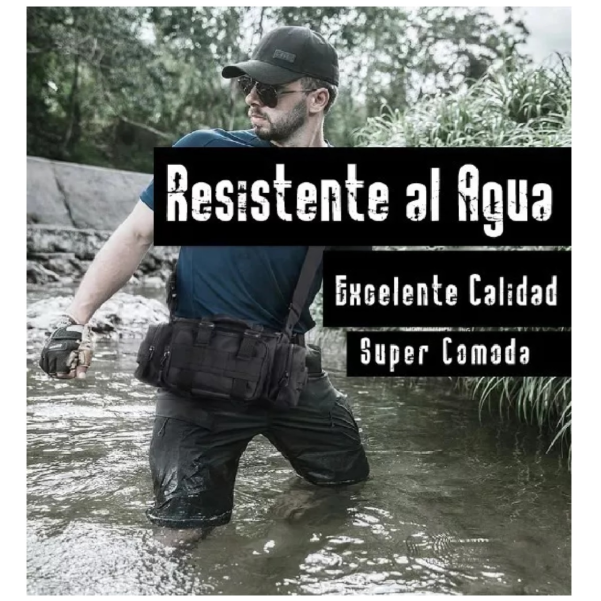 Cangurera Pechera Táctica Multi Posiciones Negro