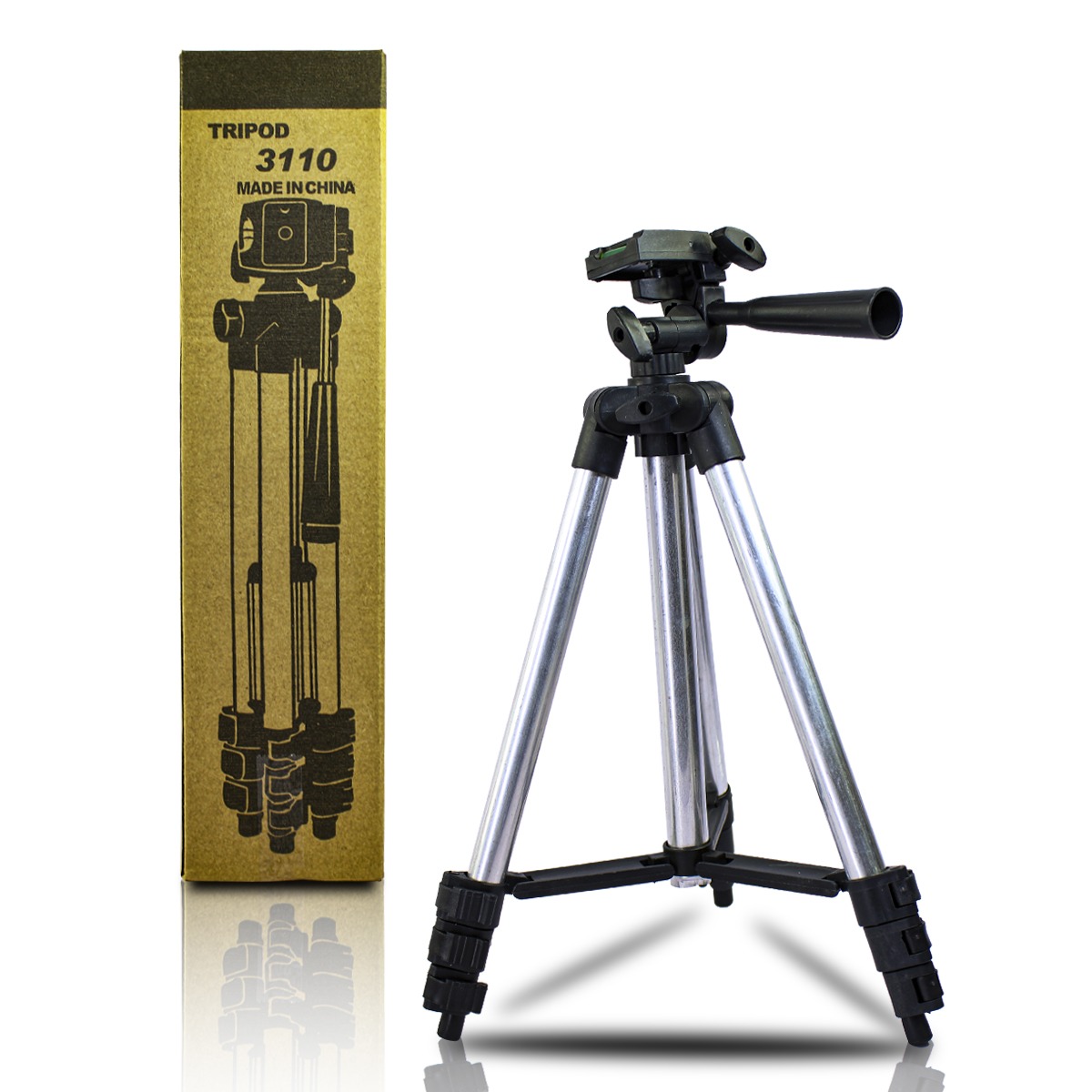 Tripode Universal De Aluminio 33cm Para Camara Con Adaptador de Smartphone y Burbuja Niveladora.