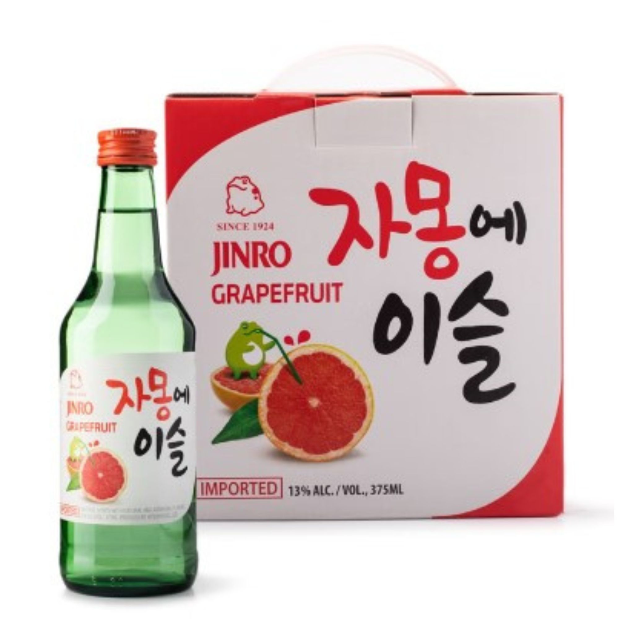 Bebida Coreana Licor Jinro Soju Chamiseul Sabor Toronja 20 Botellas 1 caja