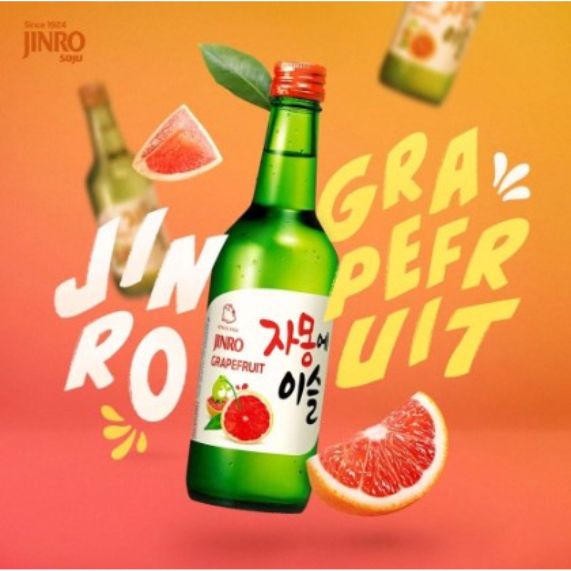 Bebida Coreana Licor Jinro Soju Chamiseul Sabor Toronja 20 Botellas 1 caja