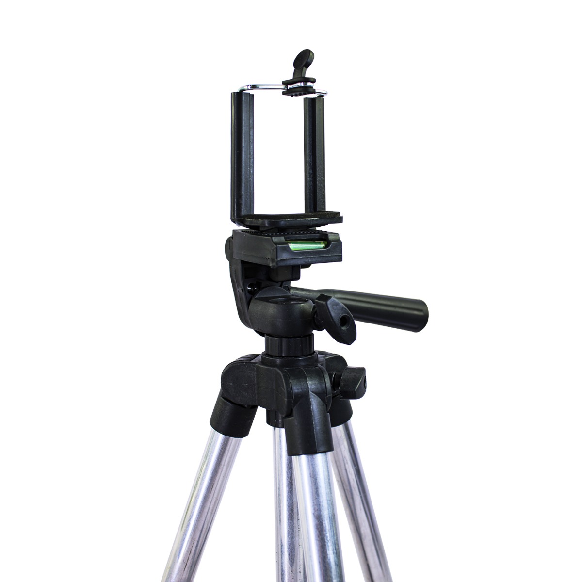 Tripode Universal De Aluminio 33cm Para Camara Con Adaptador de Smartphone y Burbuja Niveladora.