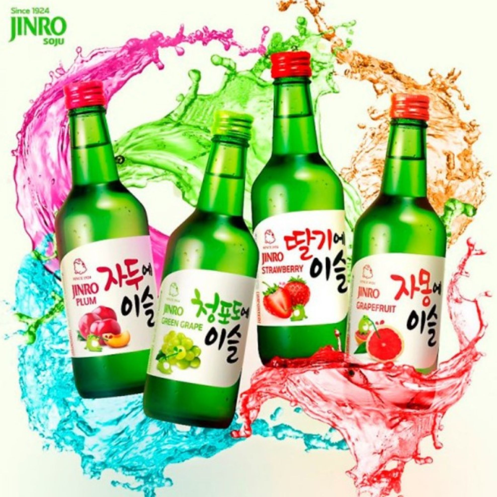 Bebida Coreana Licor Jinro Soju Chamiseul Sabor Surtidos 6 Botellas