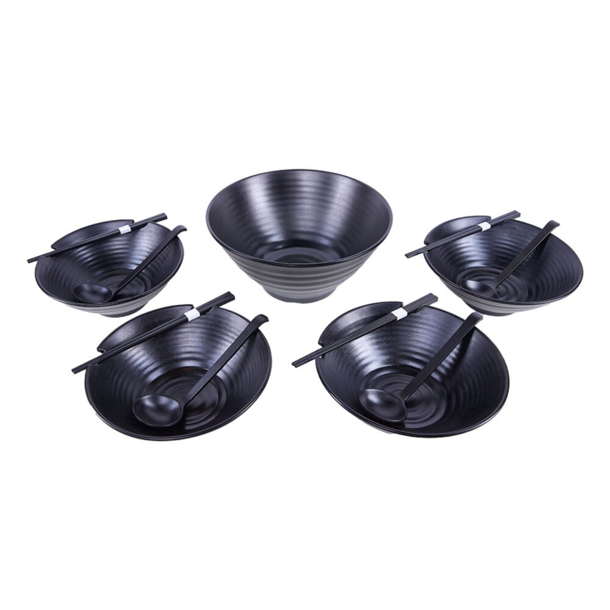 Set de tazones / platos para Ramen con palillos y cucharon 13 piezas.