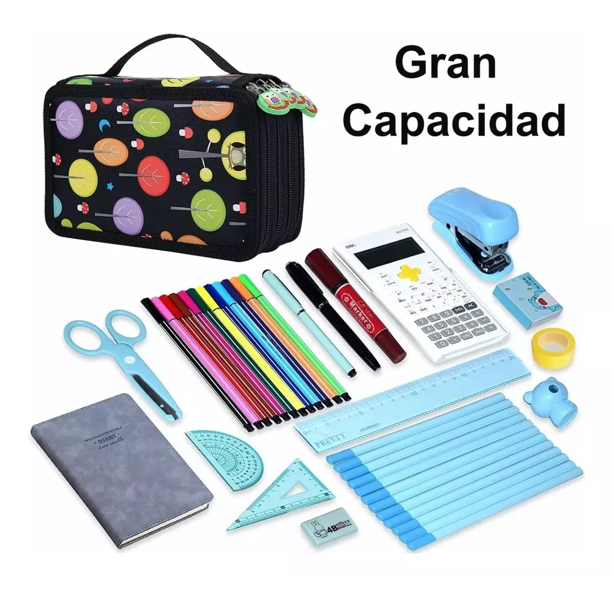 Lapiceras Estuche Organizador 72 Agujeros Lápices Escolar