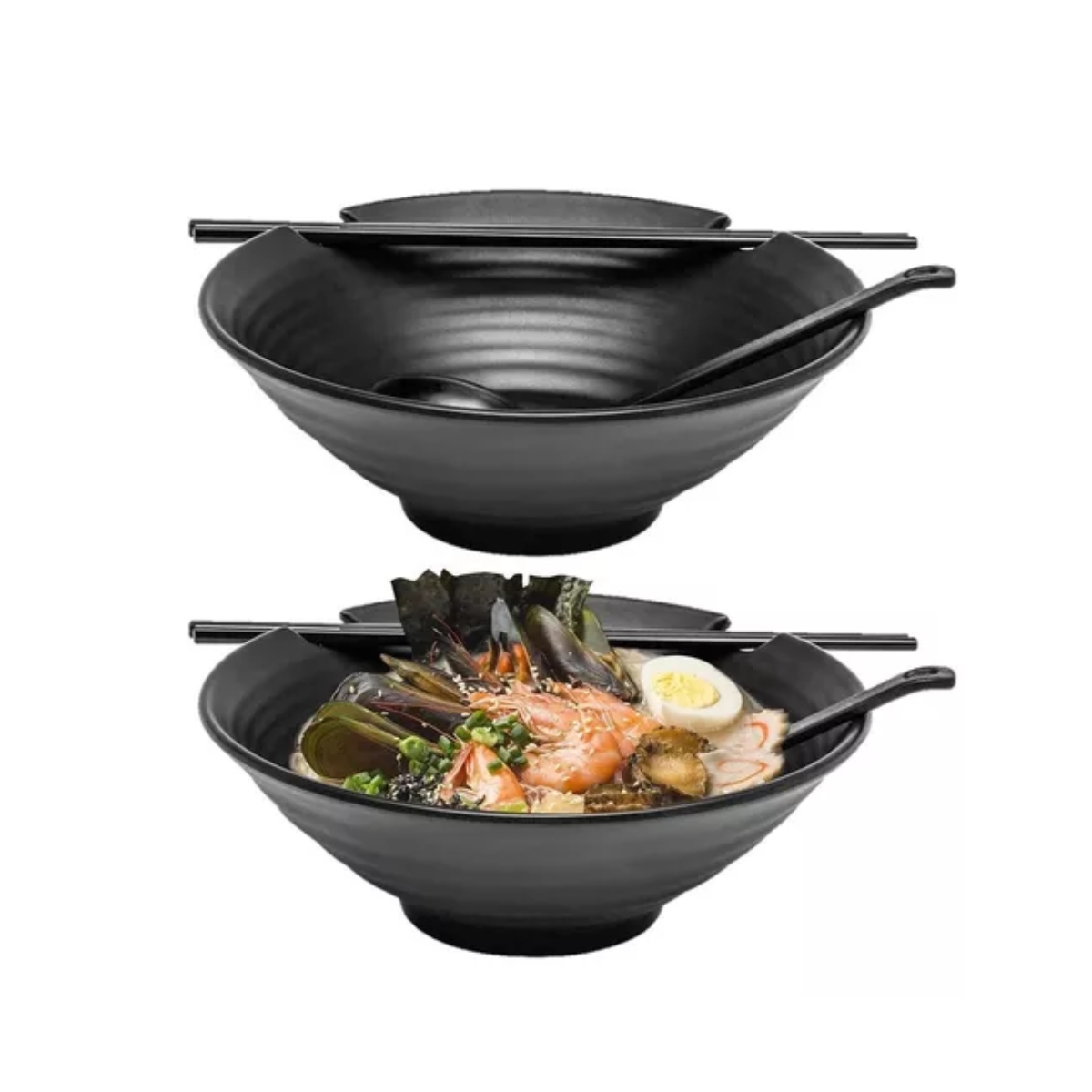 Set de tazones / platos para Ramen con palillos y cucharon 13 piezas.