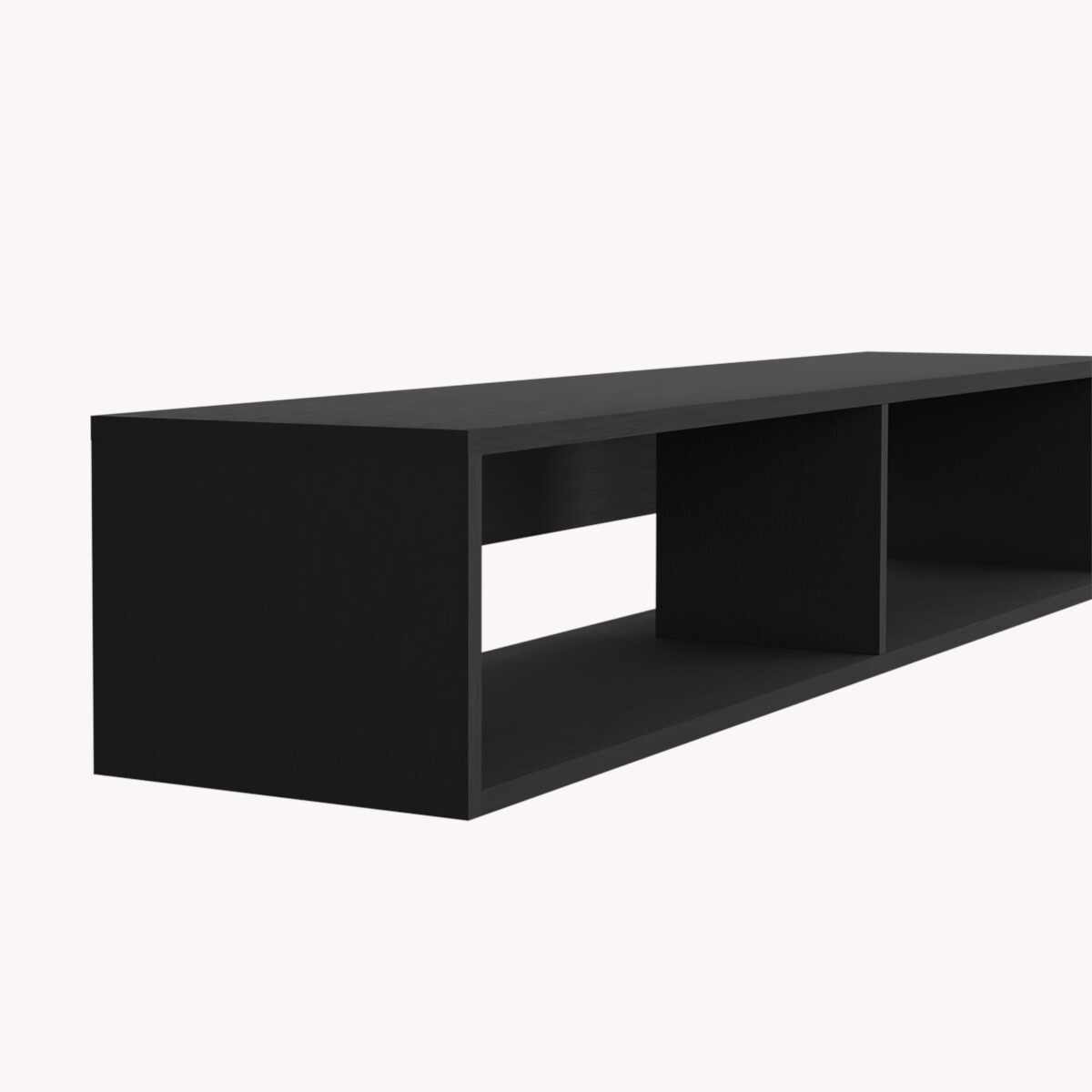 RACK TV ARMABLE FLOTANTE PARA PANTALLA DE 55 PULGADAS.