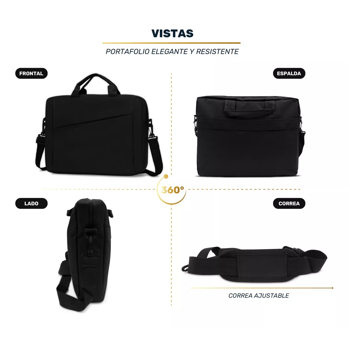 Maletín Portafolio Ejecutivo Para Laptop 15.6 Impermeable.