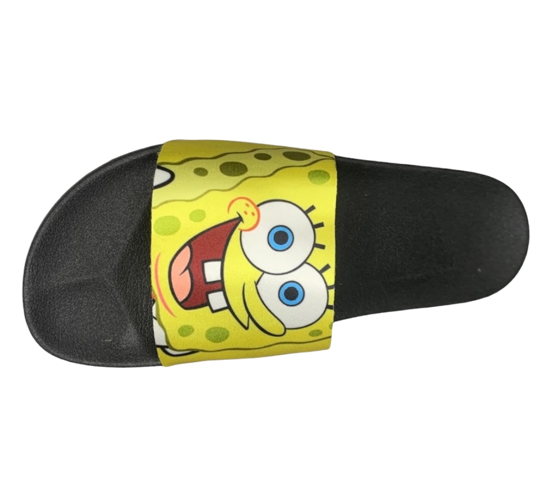 SANDALIAS CASUALES TIPO SLIDE UNISEX DISEÑO BOB ESPONJA, PATRICIO, ARENITA.