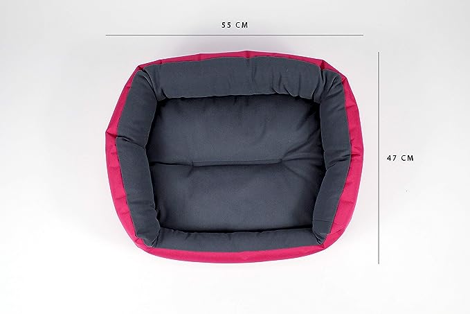 PETS APPAREL HILLS Cama para Perro, Resistente, Confortable, con Relleno Suave, Medidas y Color a Elegir (Small, Fucsia/Gris).