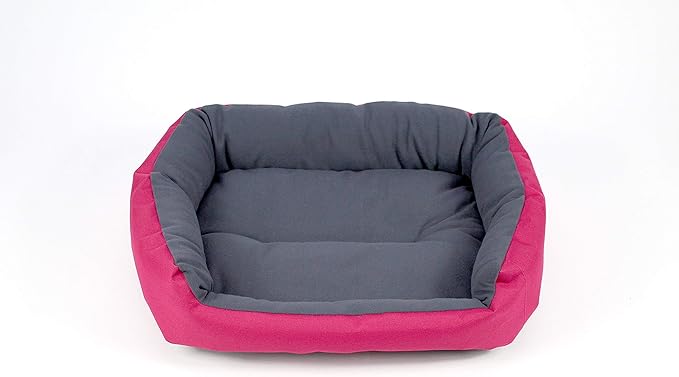 PETS APPAREL HILLS Cama para Perro, Resistente, Confortable, con Relleno Suave, Medidas y Color a Elegir (Small, Fucsia/Gris).