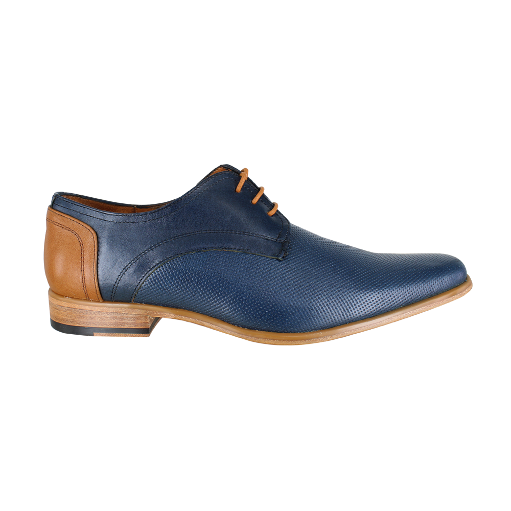 Zapato Formal Hombre Vogatti 1573-1 Ternera Azul Marino Miel Cuero Casual