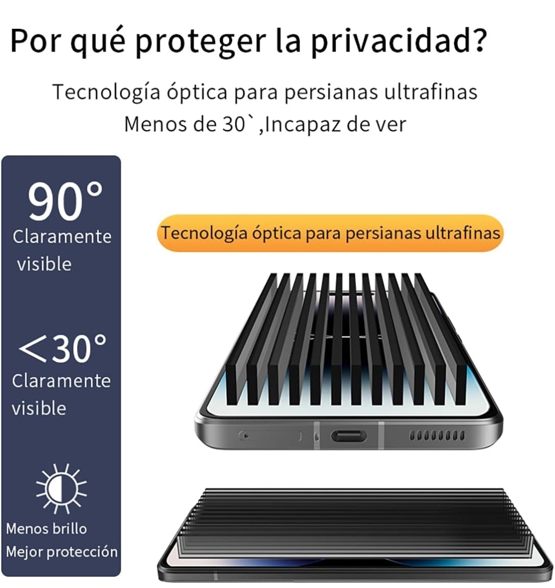 Mica de Hidrogel de Privacidad para Samsung Galaxy S23 Ultra 5g- Protección de Pantalla y Privacidad Mejorada - Anti-Huellas, Anti-Espía para una Experiencia Segura y Discreta..