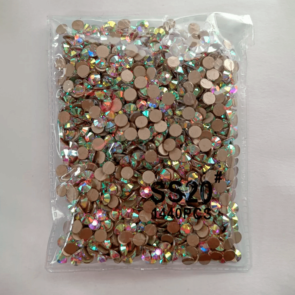 Duo 2880 Pzas Cristales Piedras Decoración Uñas Ropa Artículos Pegamento Strass Decorativos .