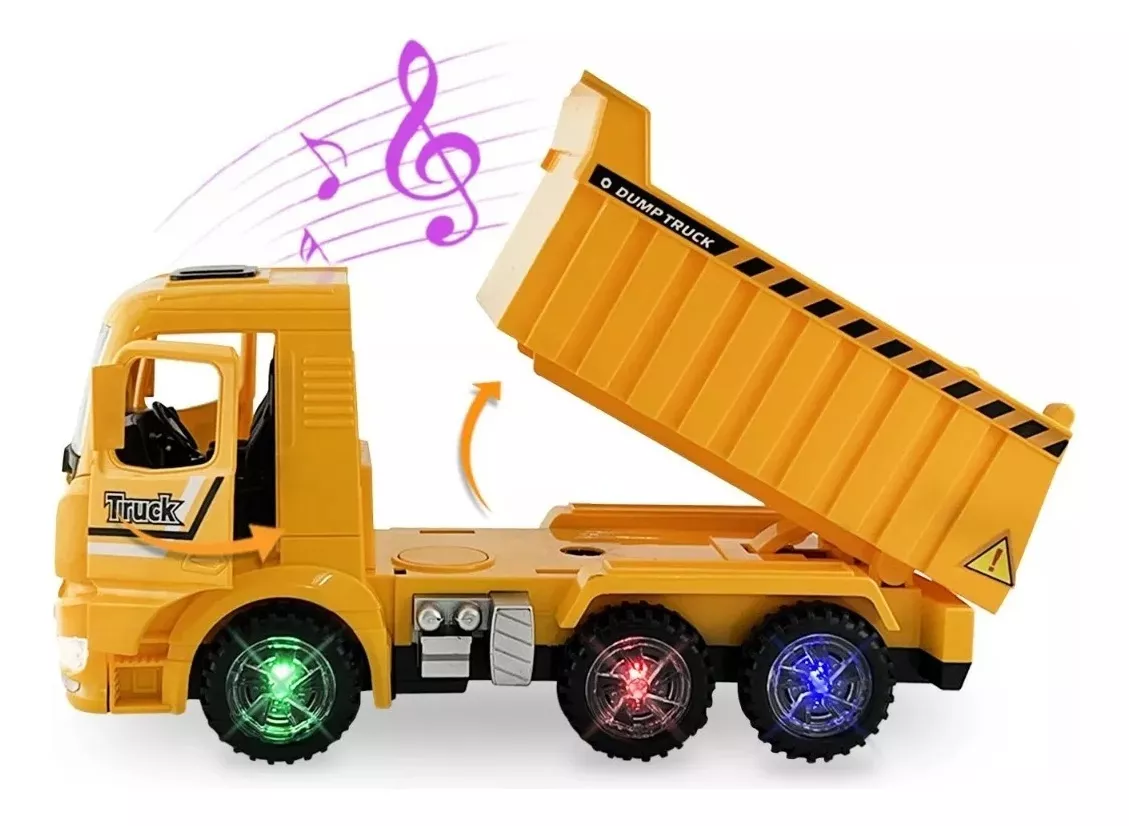 Carro tolva camión de construcción carga con luces y sonido truck