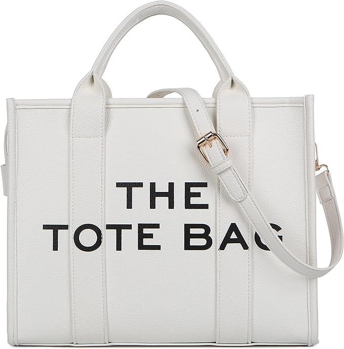 A The Tote Bag de piel grande para mujer, Bolsas Totes con cierre, bolsa tote bag mujer, bolsa cruzada de PU para viajes, oficina.