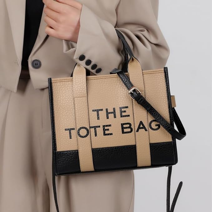 A The Tote Bag de piel grande para mujer, Bolsas Totes con cierre, bolsa tote bag mujer, bolsa cruzada de PU para viajes, oficina.