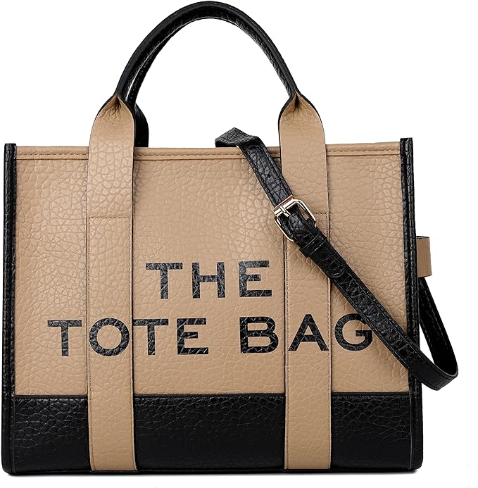 A The Tote Bag de piel grande para mujer, Bolsas Totes con cierre, bolsa tote bag mujer, bolsa cruzada de PU para viajes, oficina.