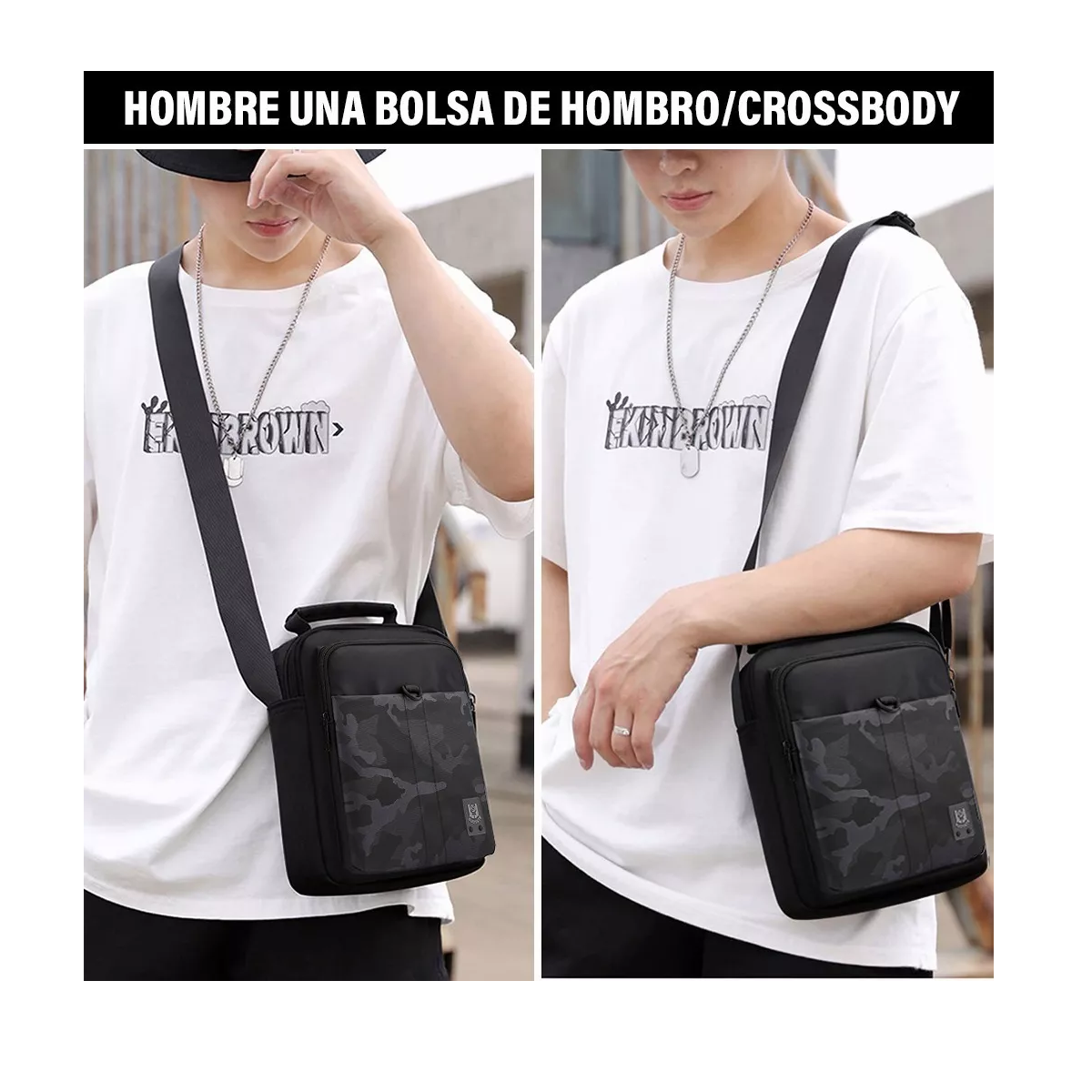 Bolso Mensajero Bandolera Hombre Gran Capacidad 1 Billetera