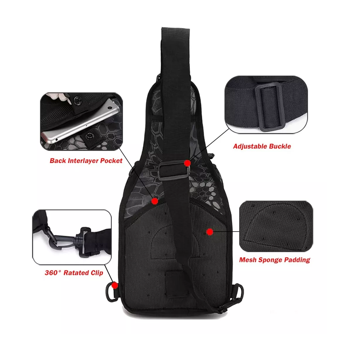 Multiusos Pechera Mochila Táctica Militar Bandolera Cruzada