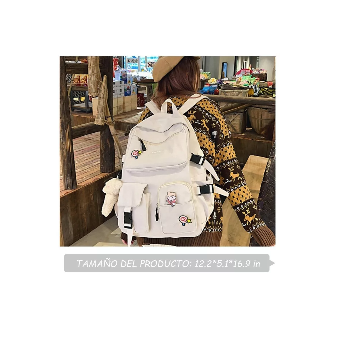 Mochila Escolar De Moda, Gran Capacidad, Multi-bolsillo, Mochila Impermeable