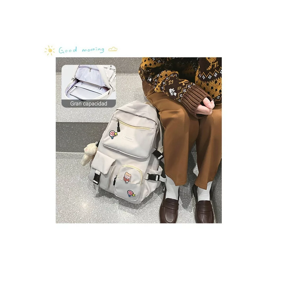 Mochila Escolar De Moda, Gran Capacidad, Multi-bolsillo, Mochila Impermeable